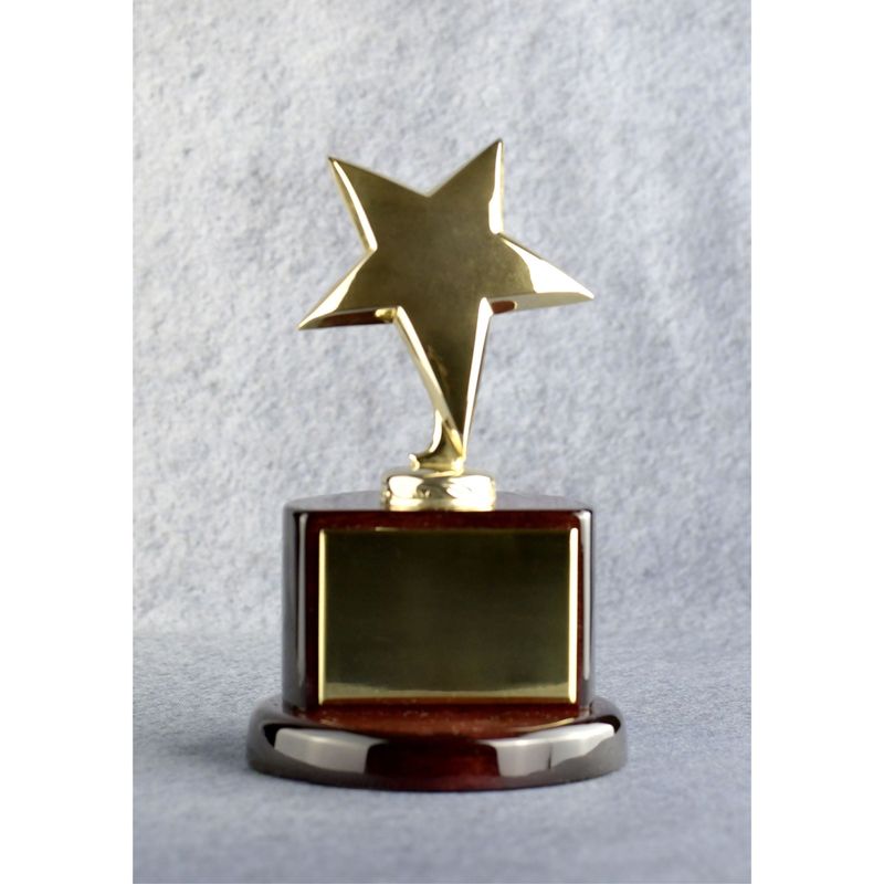Star Performer Gold Star On Round Rosewood Base Star Performer Gold Star On Round Rosewood Base