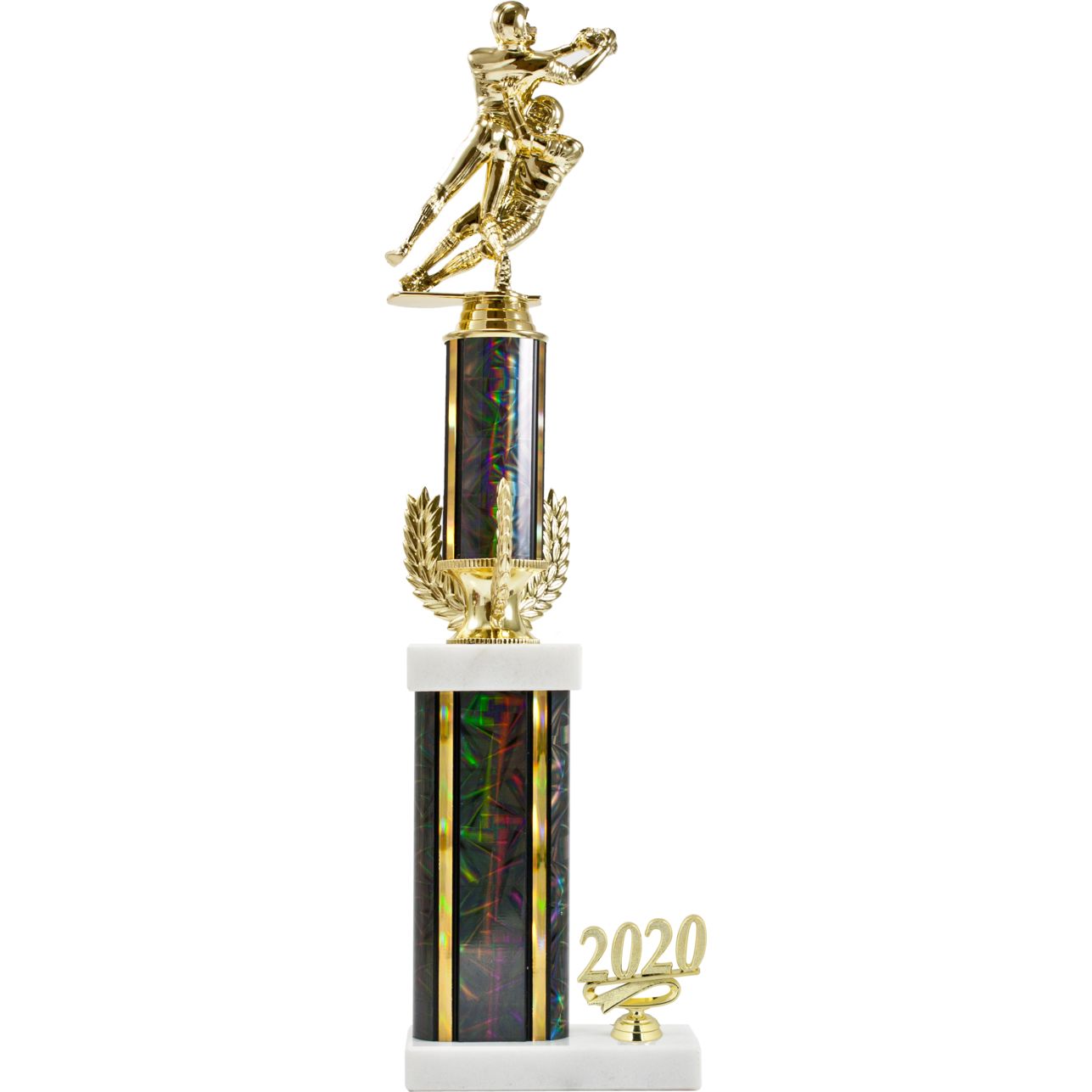 Tri-Wreath Two-Tier Trophy With Trim Tri-Wreath Two-Tier Trophy With Trim