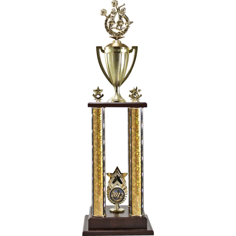 Two-Tier 4 Post Trophy With Star Two-Tier 4 Post Trophy With Star "Exclusive" Star