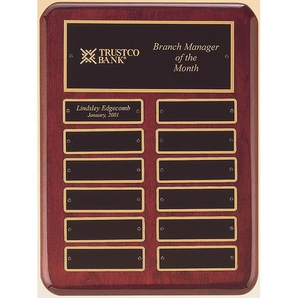 Rosewood Piano Finish Perpetual Plaque with 12 Plates Rosewood Piano Finish Perpetual Plaque with 12 Plates