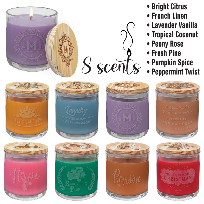 14 oz. Scented Candle in a Glass Holder with Wood Lid 14 oz. Scented Candle in a Glass Holder with Wood Lid