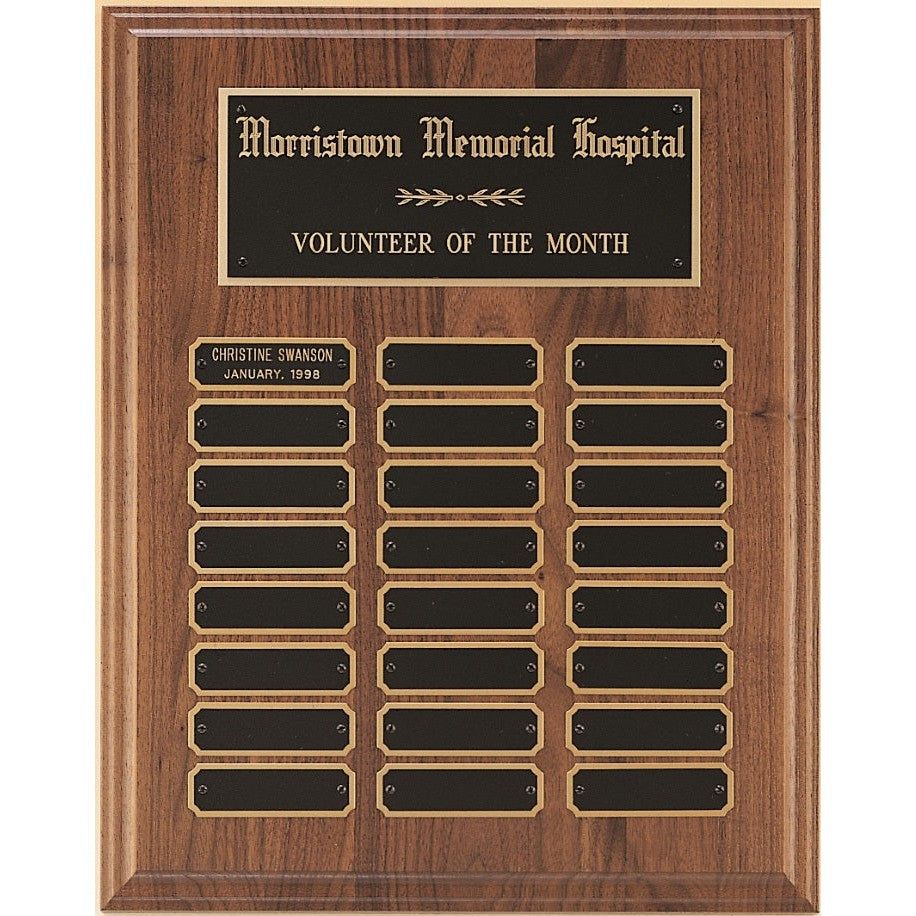 American Walnut Perpetual Plaque with 24 Notched Plates American Walnut Perpetual Plaque with 24 Notched Plates