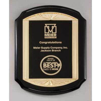 Black High Gloss Plaque with Gold Frame Casting Black High Gloss Plaque with Gold Frame Casting
