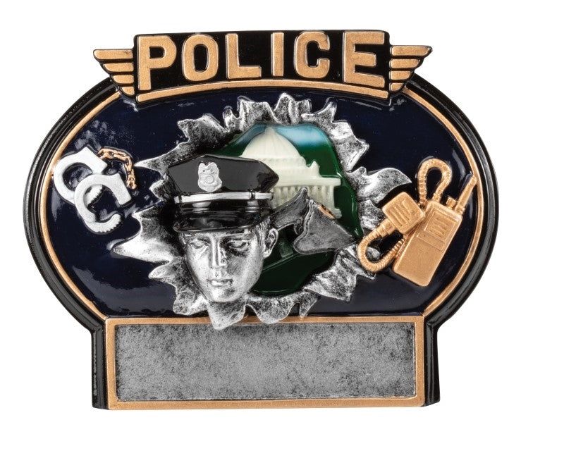 Burst Through Police Resin Wall Plaque Trophy Burst Through Police Resin Wall Plaque Trophy