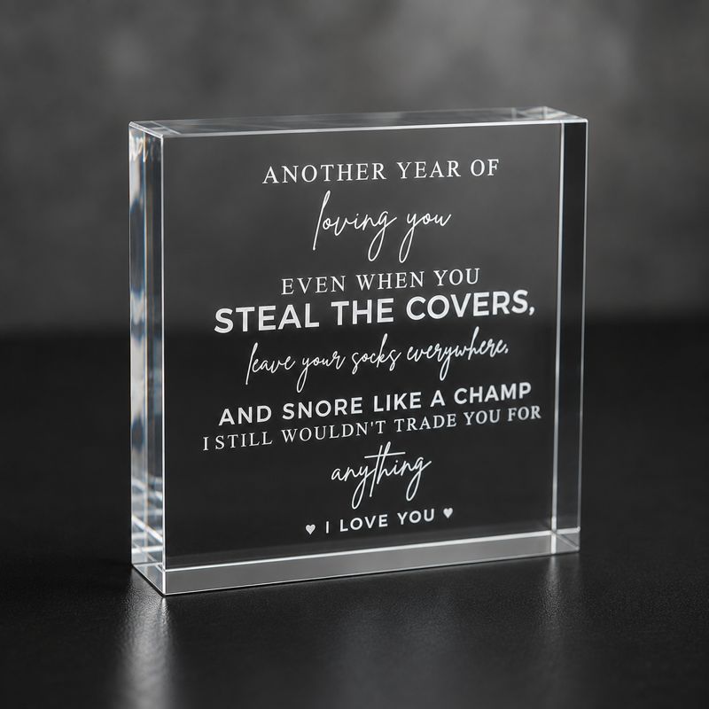 Laser Engraved Freestanding Acrylic Block