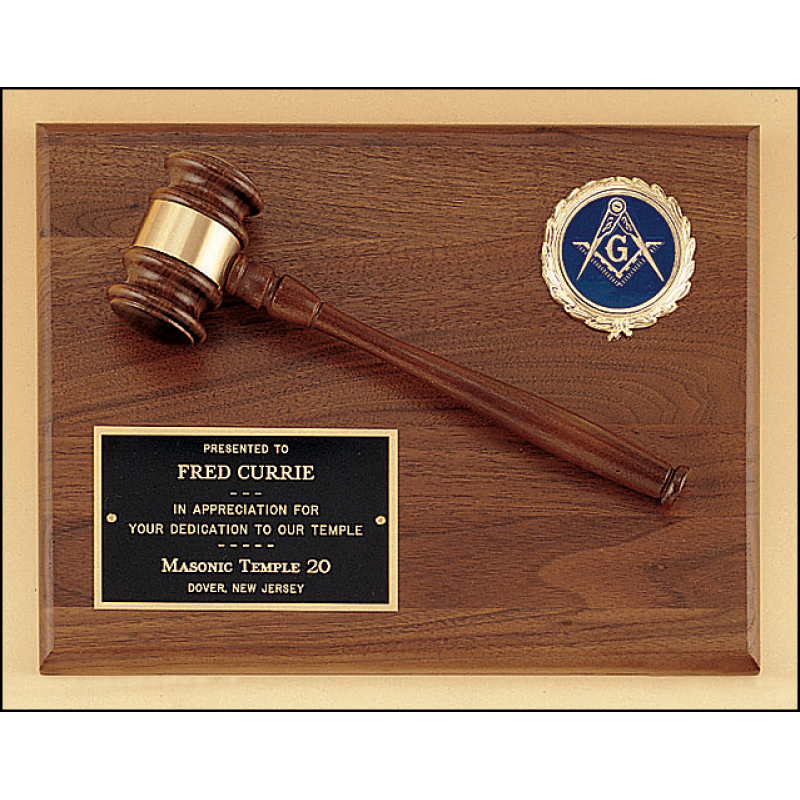 American Walnut Plaque with Walnut Gavel American Walnut Plaque with Walnut Gavel