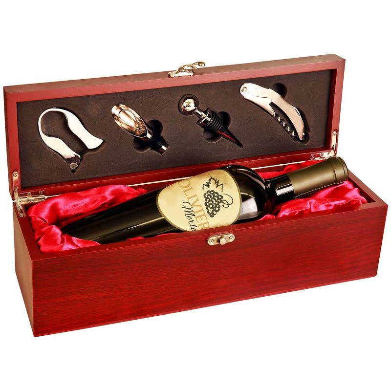 Economy Rosewood Wine Box with Tools Economy Rosewood Wine Box with Tools
