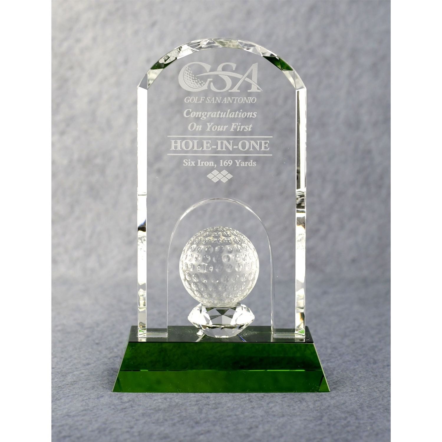 Crystal Arch With Golf Ball Crystal Arch With Golf Ball