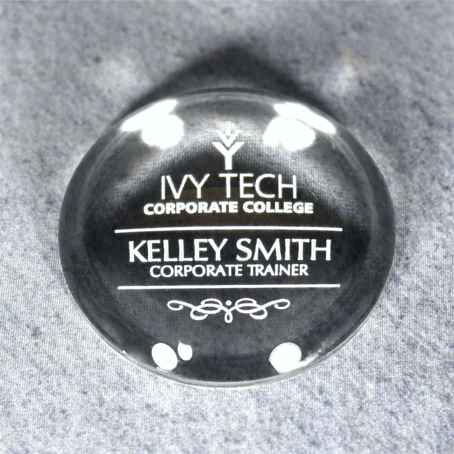 Crystal Paperweight - Low Profile Dome Crystal Paperweight - Low Profile Dome