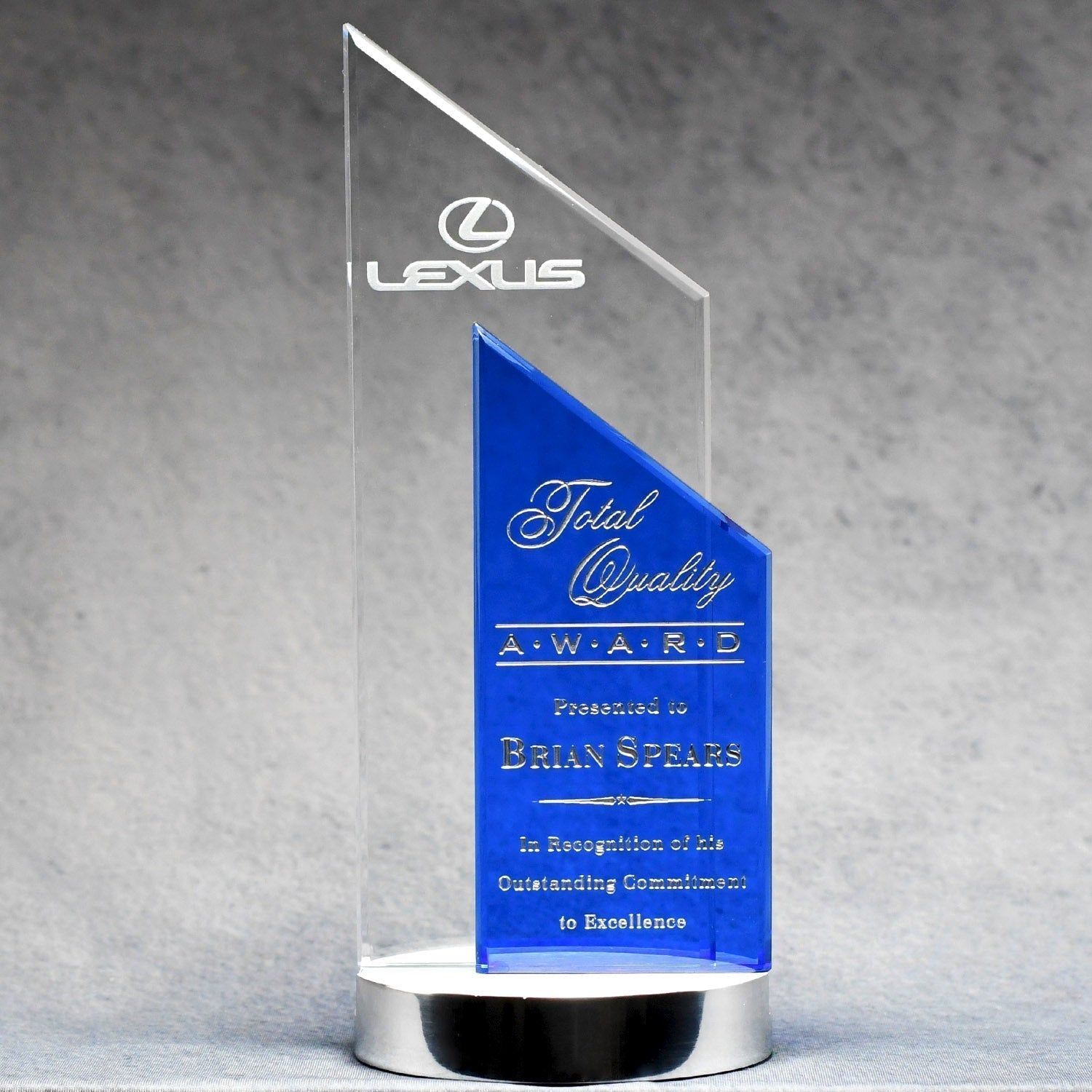 Crystal With Clear And Blue Double Peak Crystal With Clear And Blue Double Peak