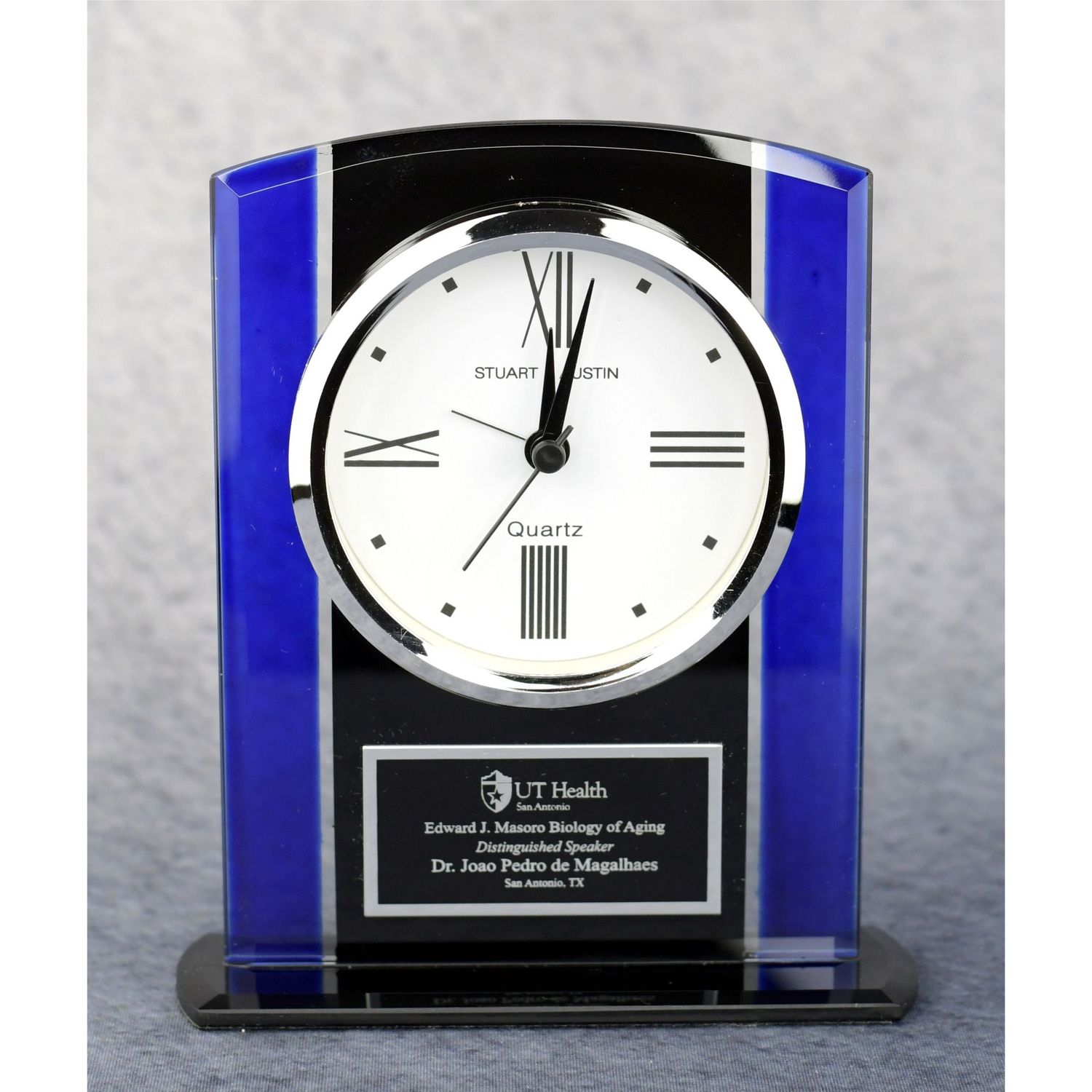 Economy Black And Blue Glass Clock Economy Black And Blue Glass Clock