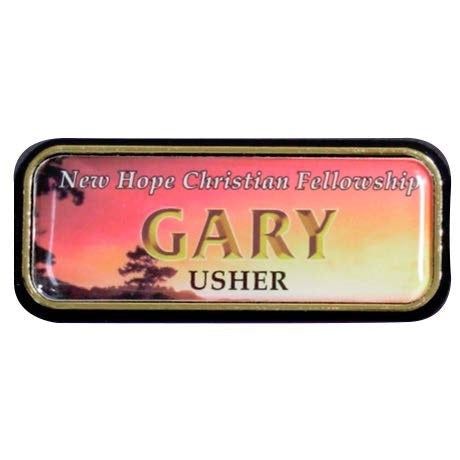 Epoxy Dome Name Badge with Frame Epoxy Dome Name Badge with Frame