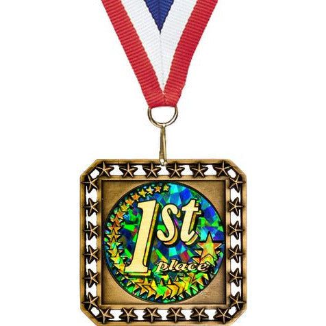 Exclusive Square Medal With Round Insert Exclusive Square Medal With Round Insert