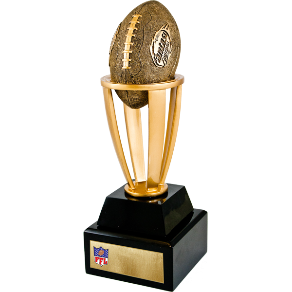 Gold Tone Fantasy Football Tower With Black Base Gold Tone Fantasy Football Tower With Black Base