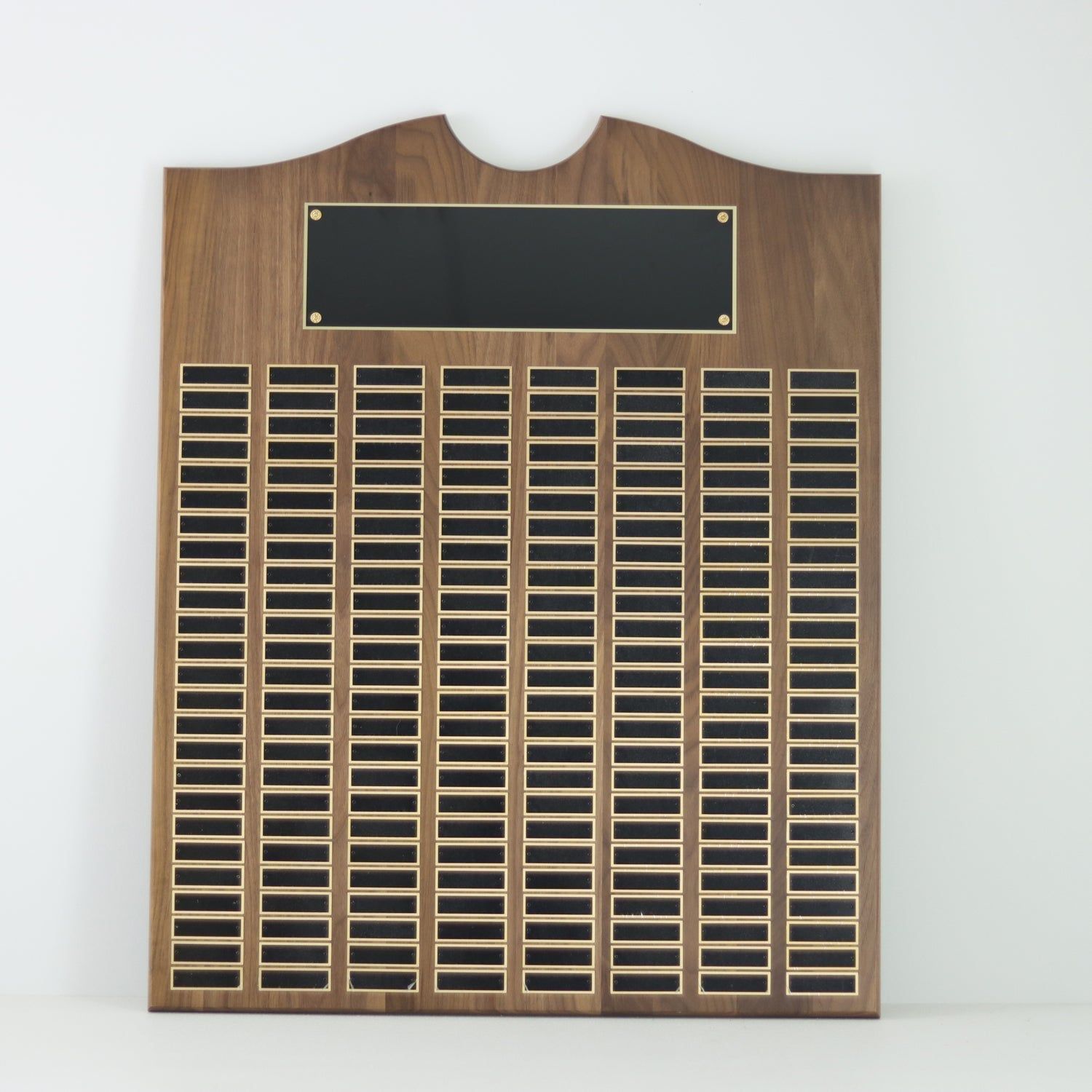 Perpetual Walnut Plaque With Scroll Top - 200 Plates Perpetual Walnut Plaque With Scroll Top - 200 Plates