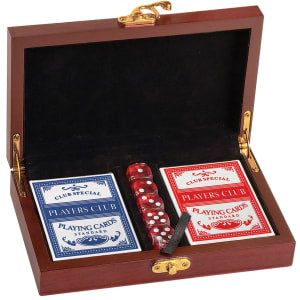 Rosewood Finish Card and Dice Set Rosewood Finish Card and Dice Set