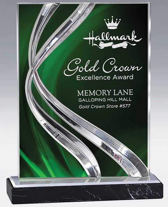 Swirl Acrylic Plaque on Base Swirl Acrylic Plaque on Base