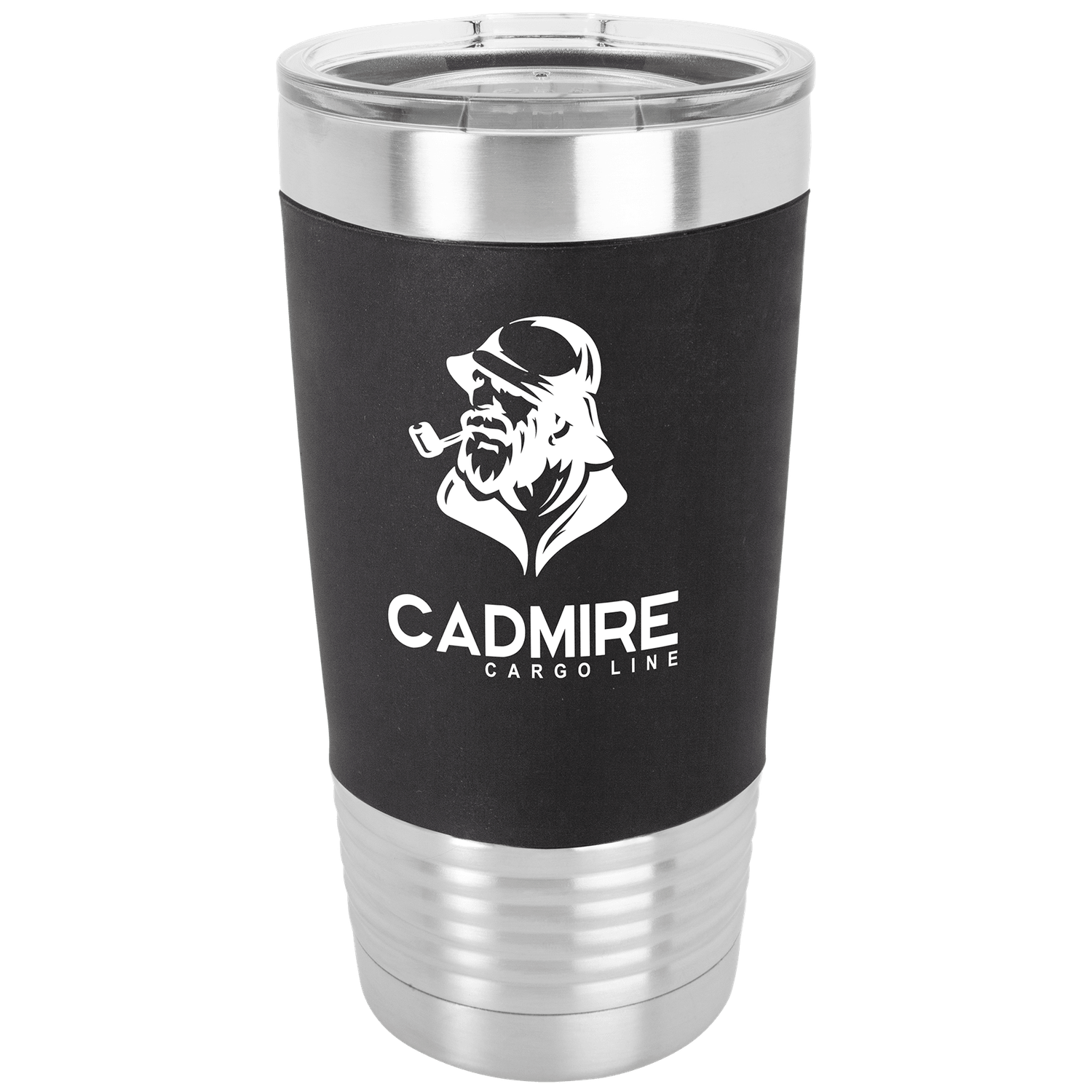 20 oz. Black/White Tumbler with Silicone Grip and Clear Lid 20 oz. Black/White Tumbler with Silicone Grip and Clear Lid