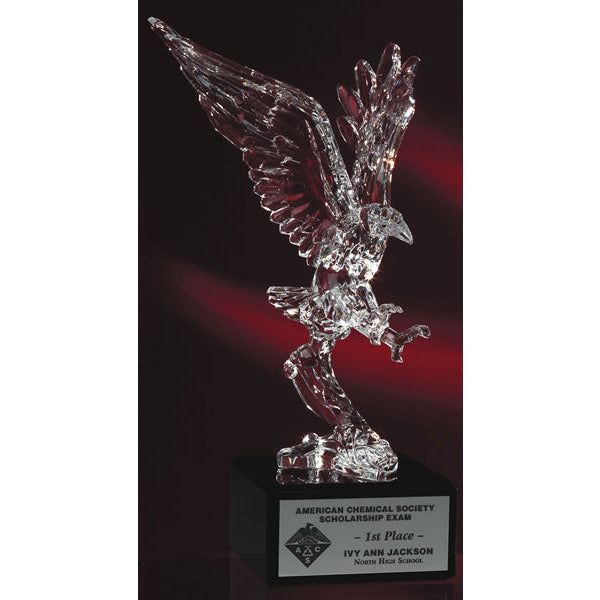 Acrylic Striking Eagle on Marble Base Acrylic Striking Eagle on Marble Base