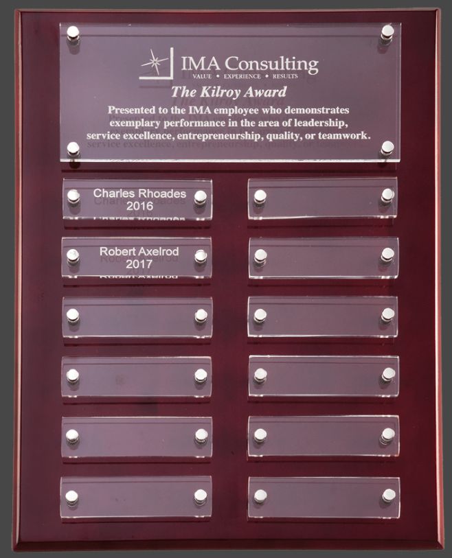 Rosewood High Gloss Perpetual Plaque with Acrylic Plates Rosewood High Gloss Perpetual Plaque with Acrylic Plates