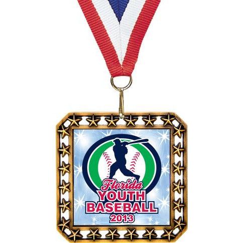Exclusive Square Medal With Square Insert 3.5 Exclusive Square Medal With Square Insert 3.5"
