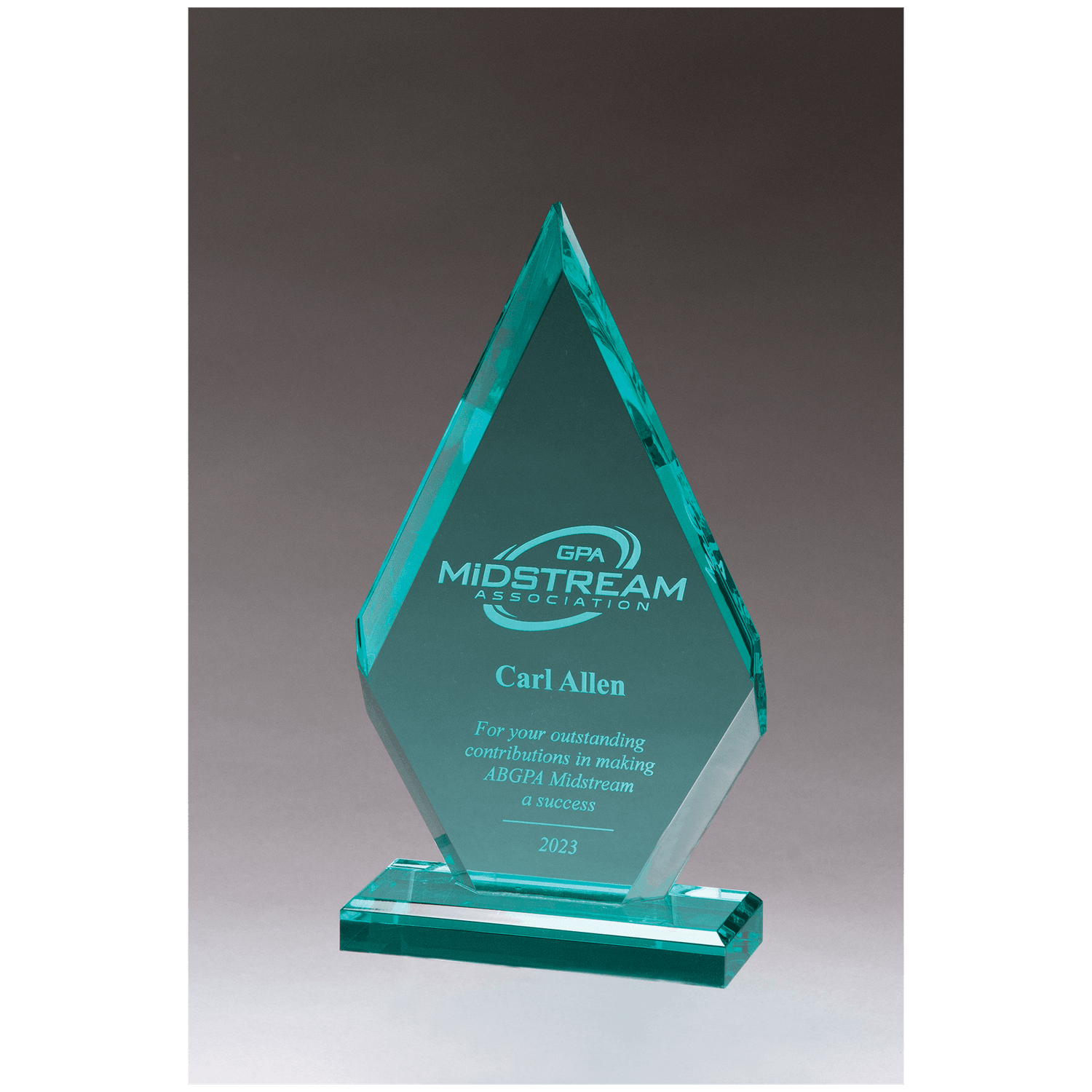 Flame Series Jade Acrylic Award on Jade Acrylic Base Flame Series Jade Acrylic Award on Jade Acrylic Base