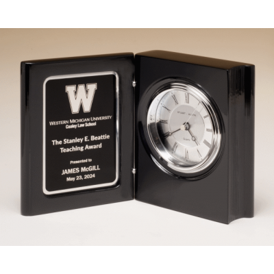 Black Piano Finish Book Clock Black Piano Finish Book Clock
