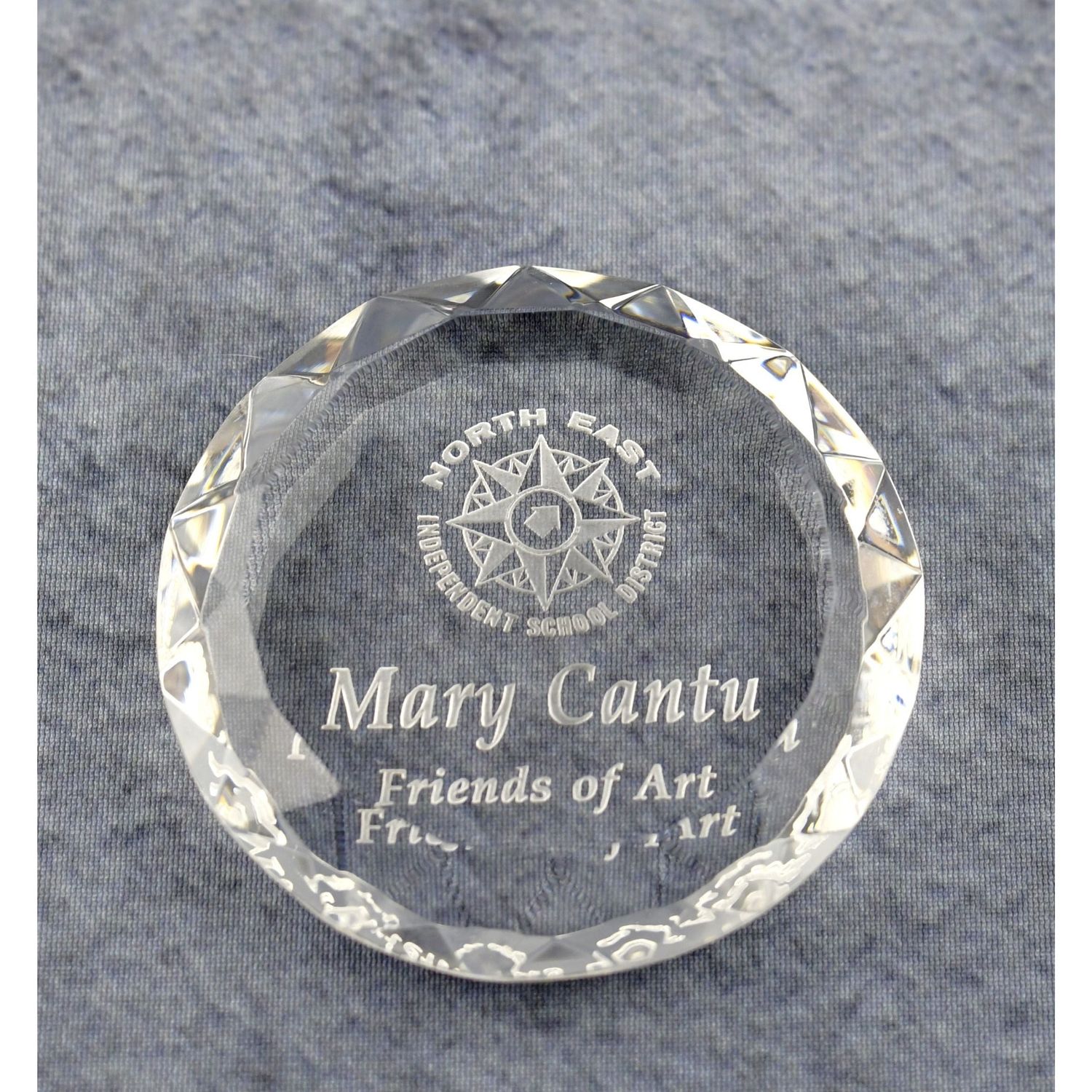 Crystal Round Multi-Faceted Paperweight Crystal Round Multi-Faceted Paperweight