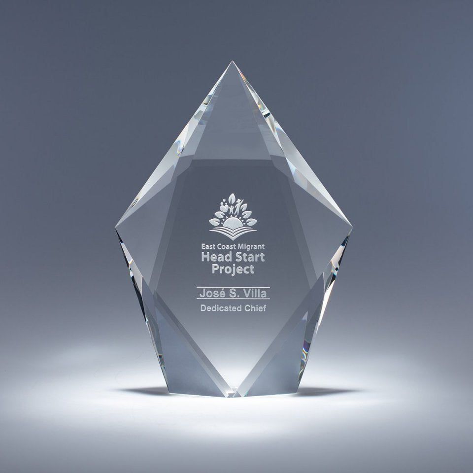 8 8" Faceted Sculpta Crystal Award