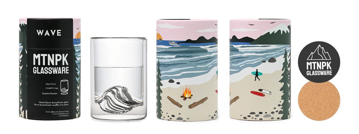 MTNPK WEST COAST "WAVE" DOUBLE WALL GLASS