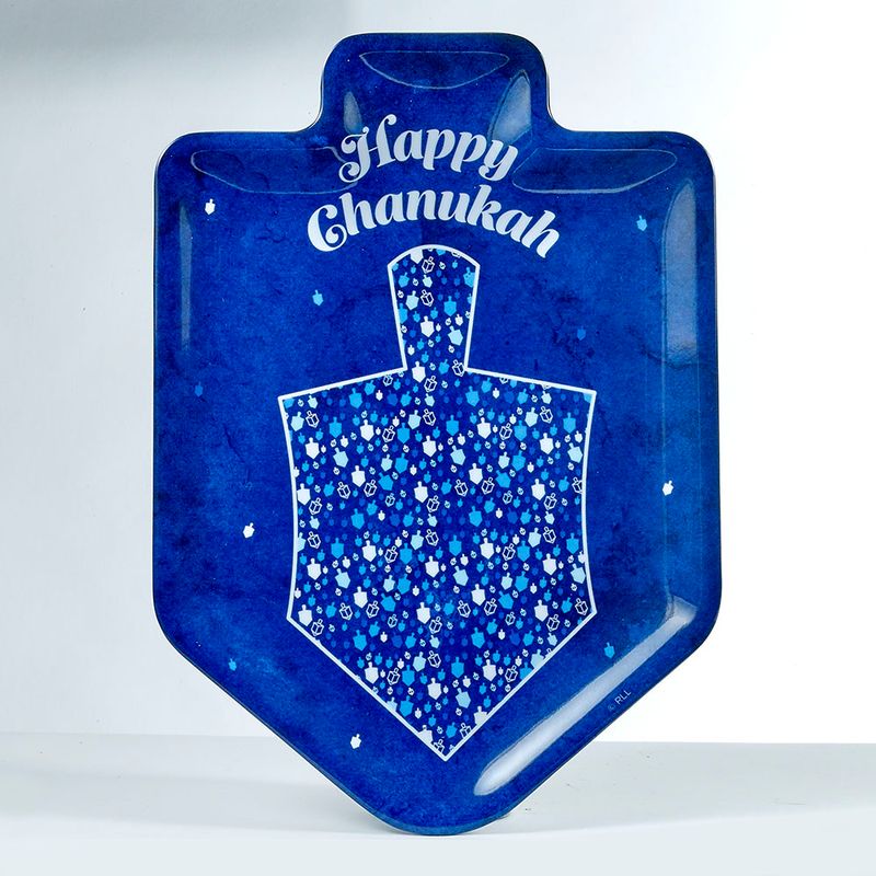 "CHANUKAH MOSAIC", MELAMINE DREIDEL SERVING TRAY, 12"