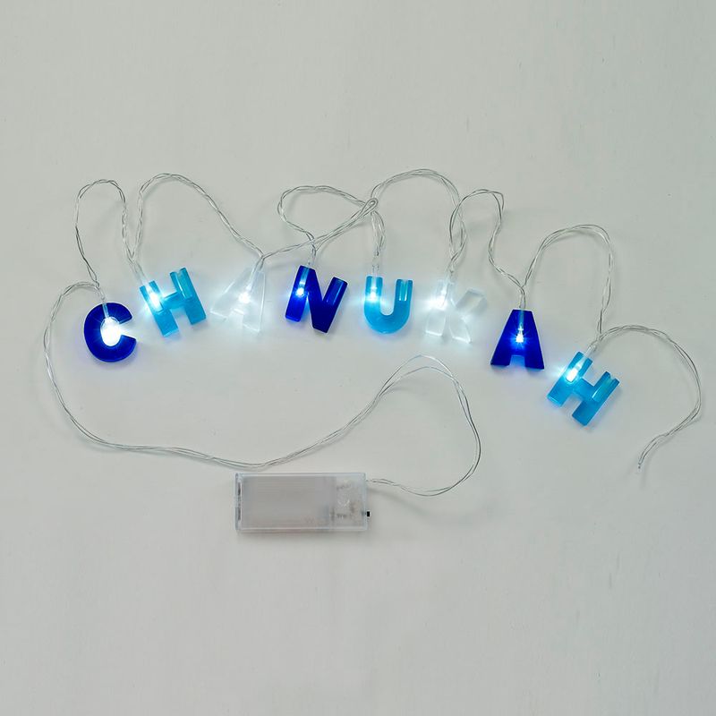 "CHANUKAH" LIGHT STRING, BATT OPERATED, 5 FT, GIFT BOX