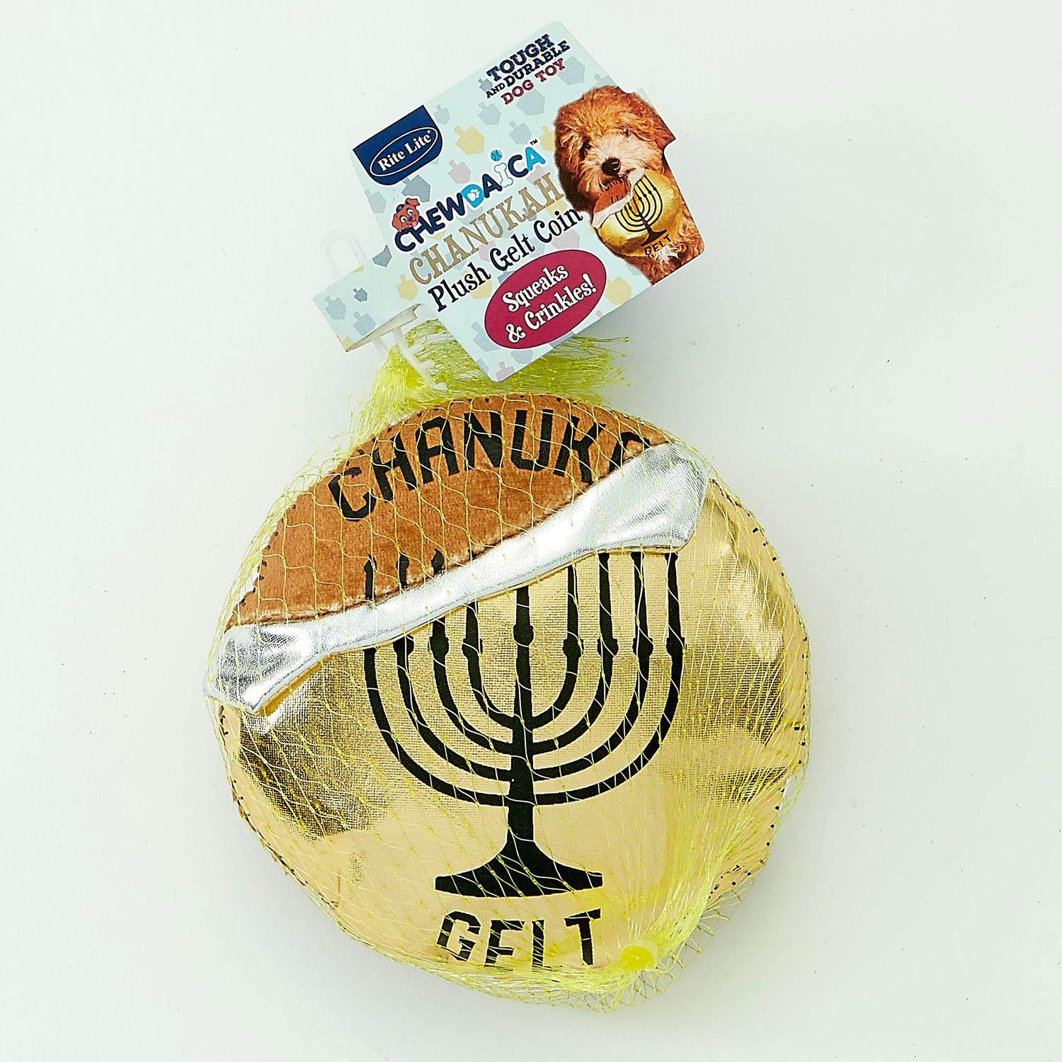 "CHEWDAICA"™ CHNK GELT DOG TOY,PLUSH,CRINKLES,SQUEAKS,5",MESH,TAG