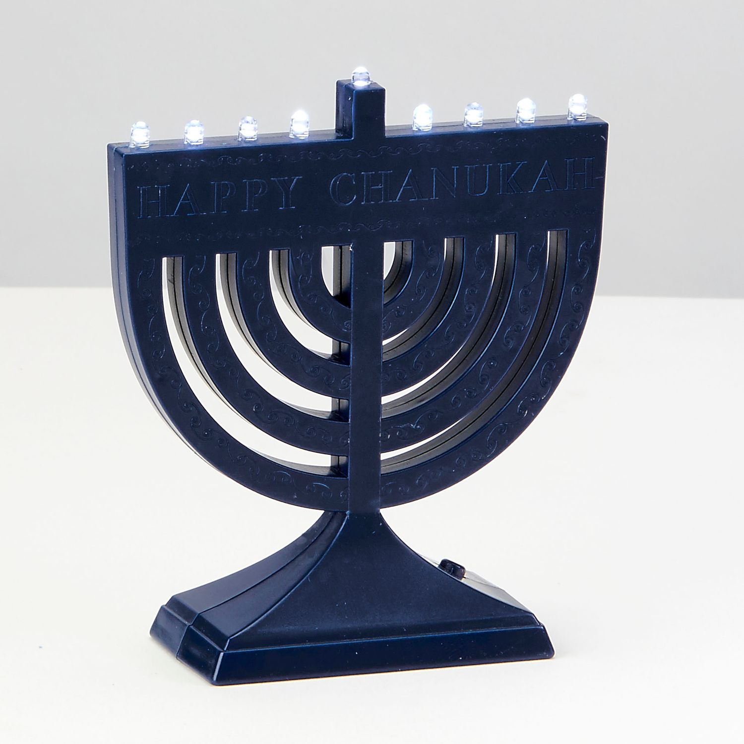"GO MENORAH™ MINI",LED,MULTIFUNCT,PLASTIC,NAVY,BATT/USB,3x4,CLRBX