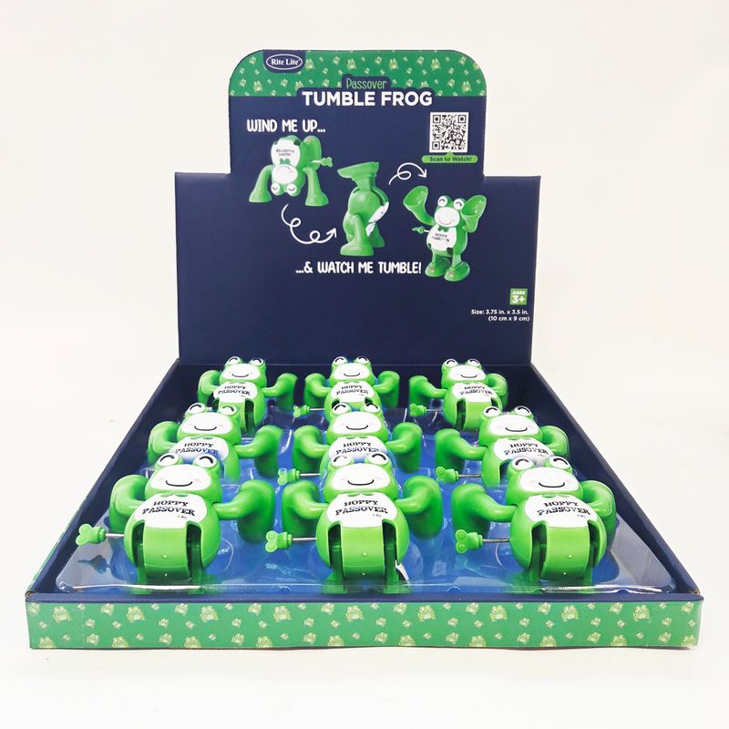 "HOPPY PASSOVER" TUMBLE FROG, ABS PLASTIC, 4", 12/DISPLAY