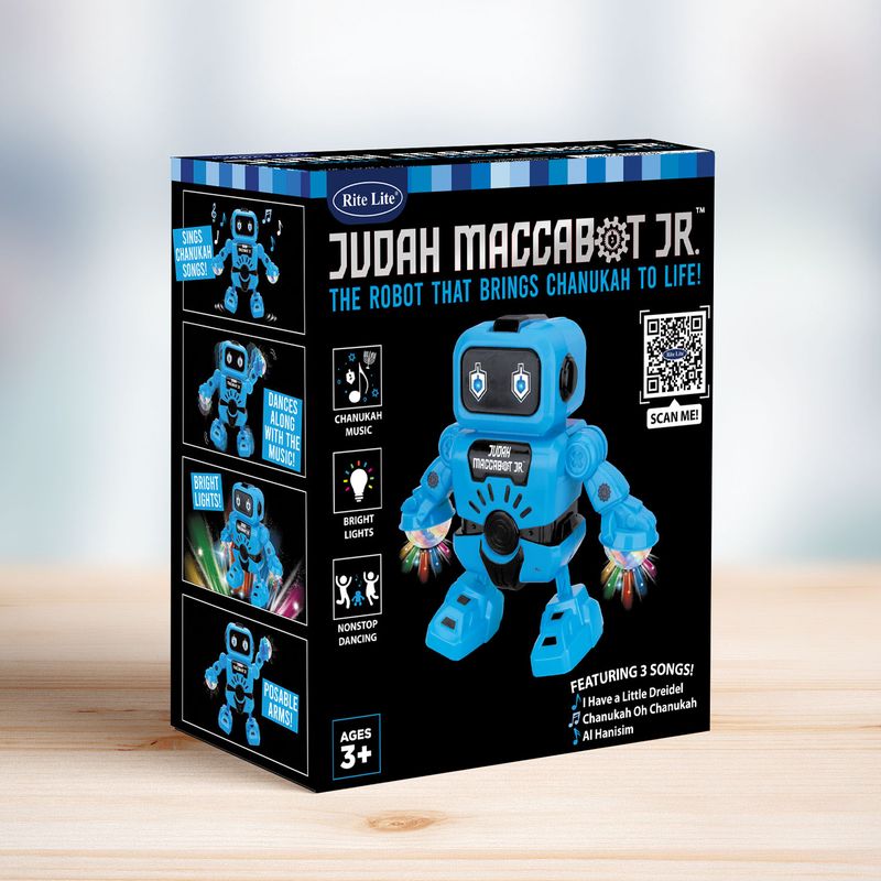 "JUDAH MACCABOT JR"™,DANCING ROBOT W/ 3CHAN. SONGS,PLAST,7.5",CBX