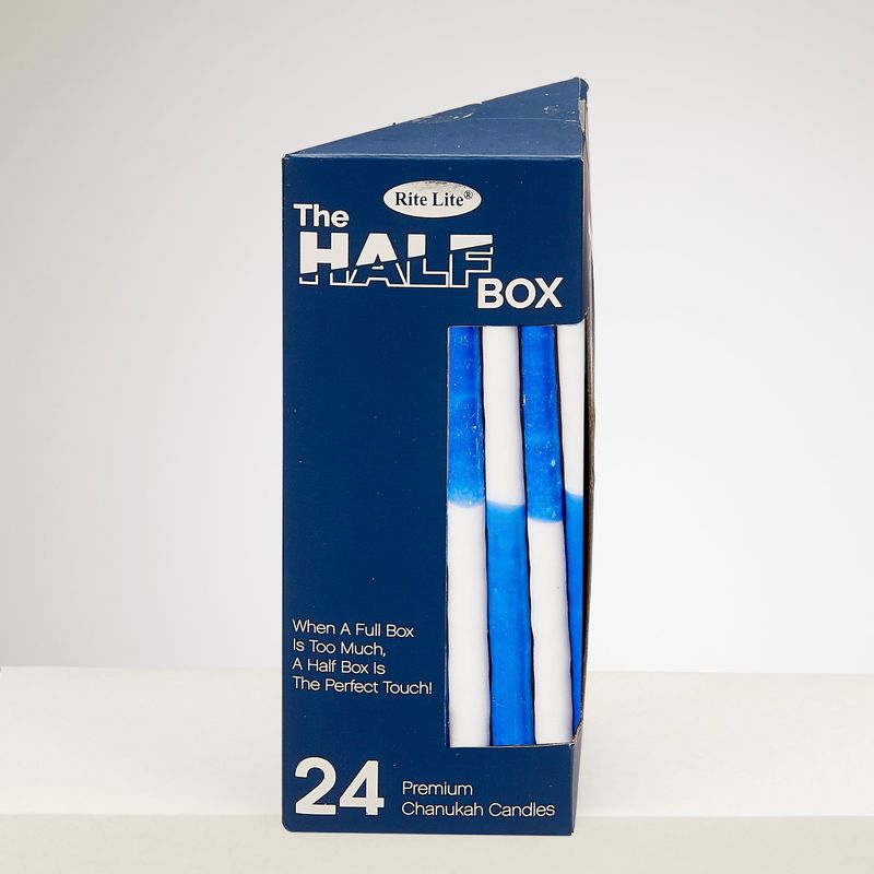 "THE HALF BOX" 24 PACK CHANUKAH CANDLES,COLORBLOCK BL&amp;WHITE,GFTBX