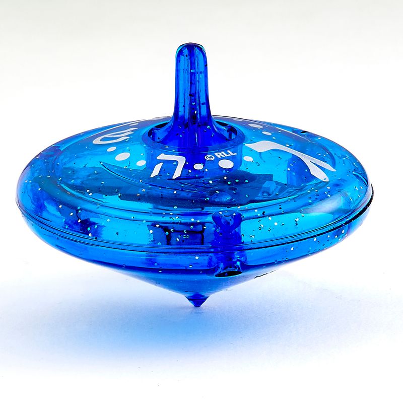 "LIGHT UP" DREIDEL,BLUE&amp;SILVER,LIGHT PATTERNS,PLAST,1.75",12/DISP