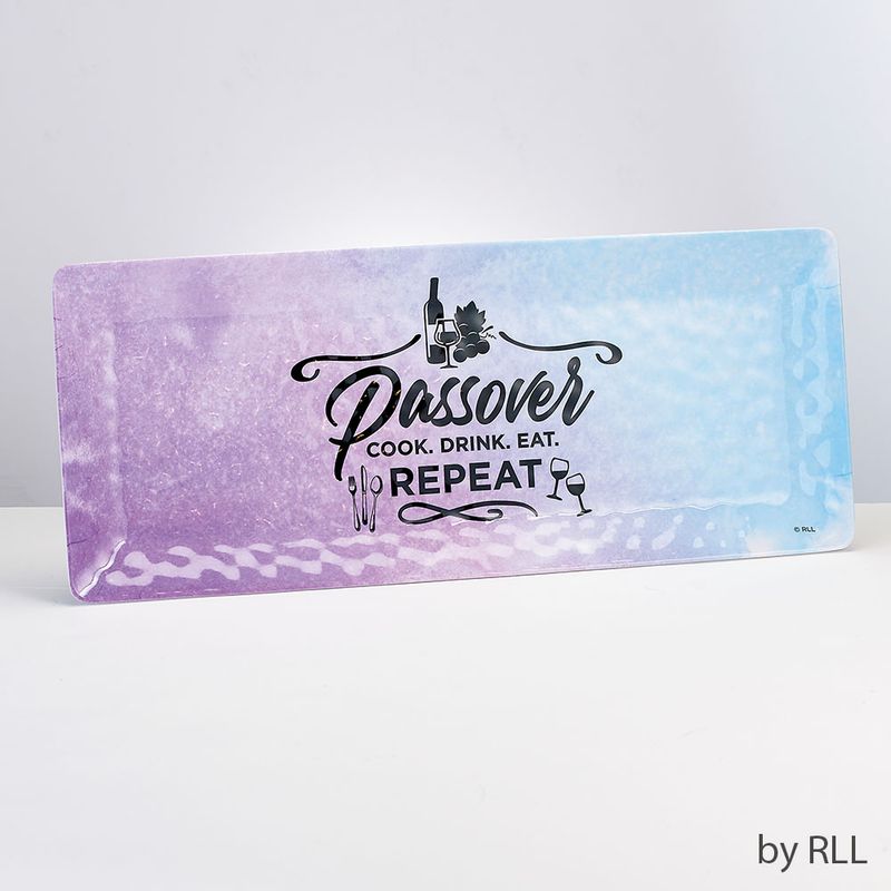 "PASSOVER SPLASH" MELAMINE TRAY, RECTANGLE, 15"X6", 6/PDQ