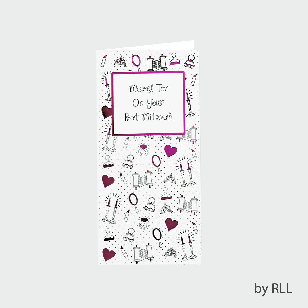 BAT MITZVAH COUNTER CARD, 3.5"x7", FOIL ACCENTS-2