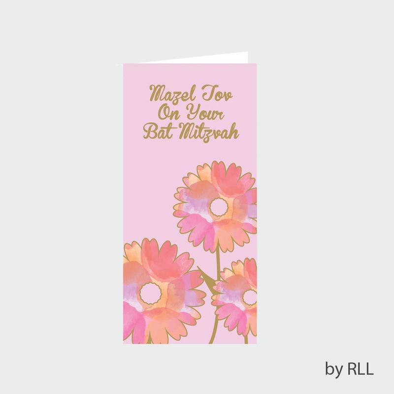 BAT MITZVAH COUNTER CARD, 3.5"x7", FOIL ACCENTS-5