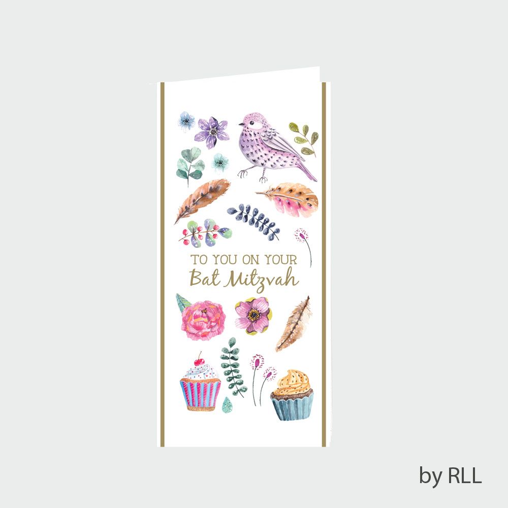 BAT MITZVAH COUNTER CARD, 3.5"x7", FOIL ACCENTS-3