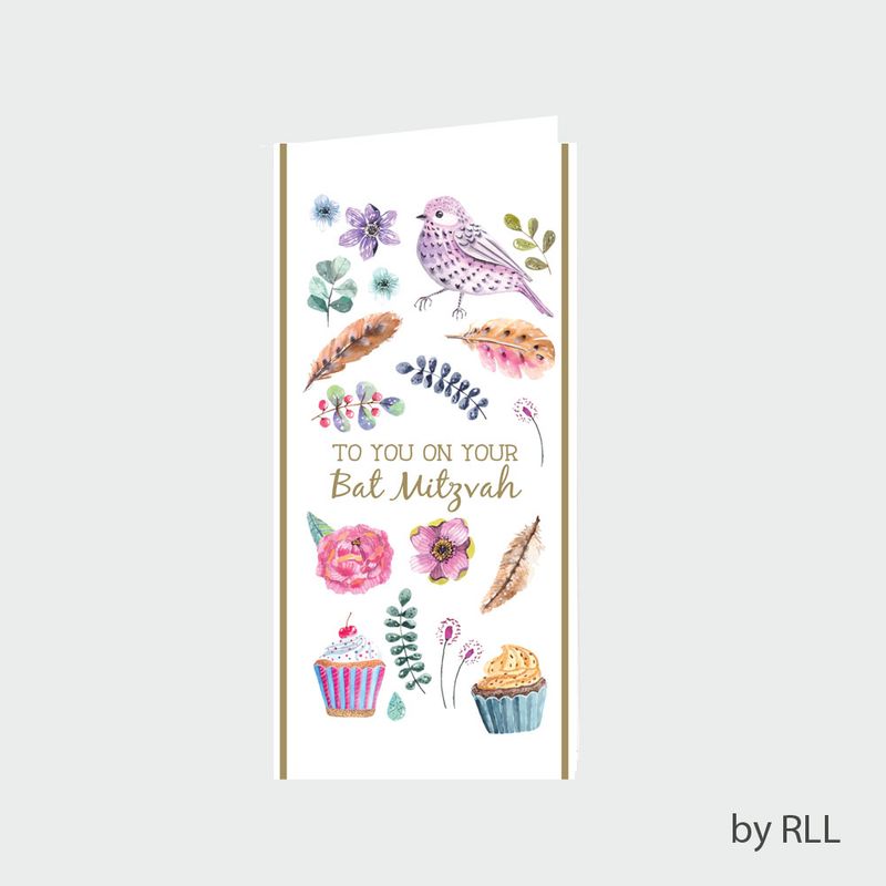 BAT MITZVAH COUNTER CARD, 3.5"x7", FOIL ACCENTS-3