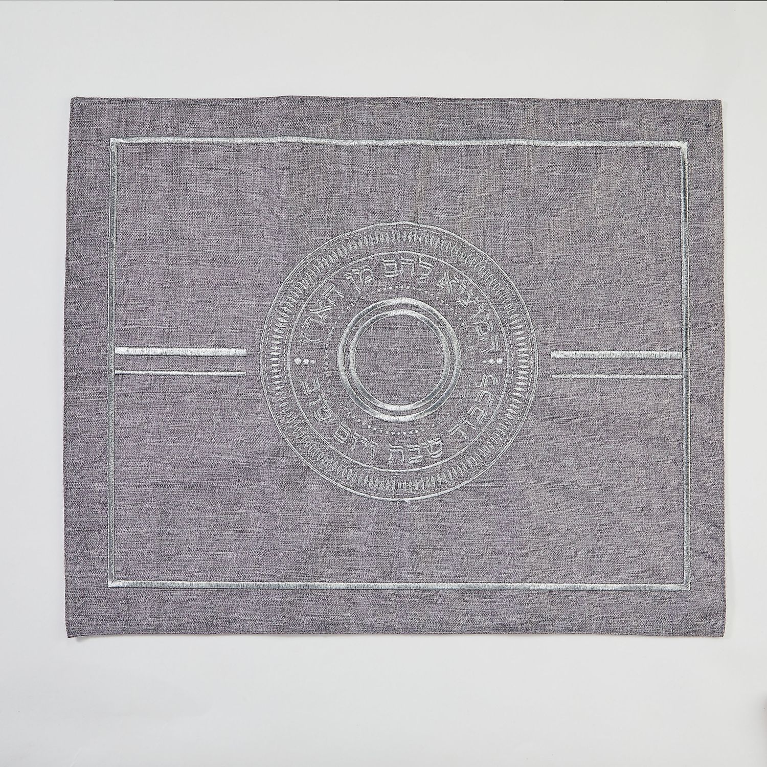 CHALLAH COVER,EMBROIDERD POLY,GREYW/SILVER ACCENTS,16x20",PVCBAG