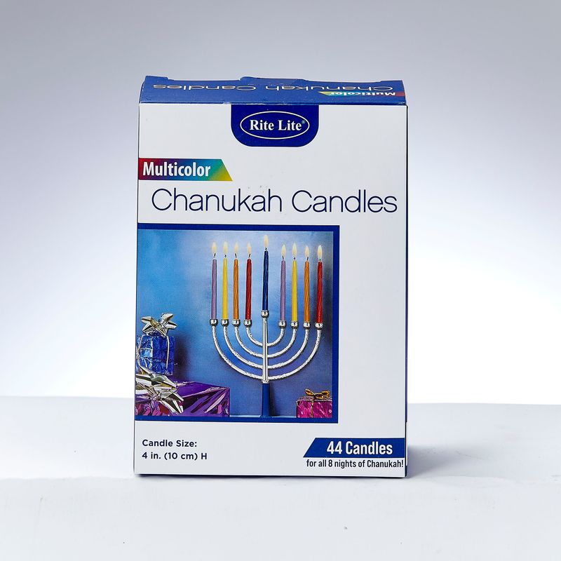 CHANUKAH CANDLES, MULTICOLOR, 44/COLOR BOX