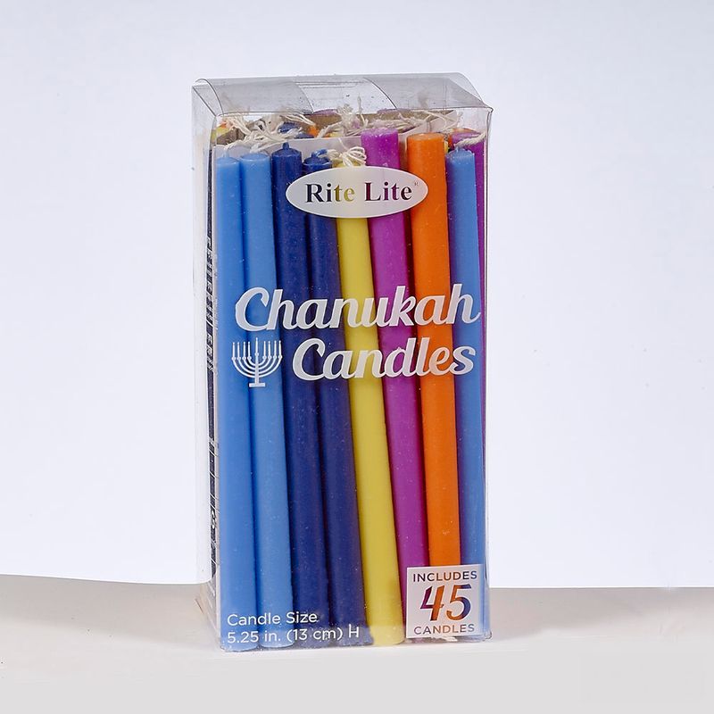 CHANUKAH CANDLES, DELUXE, MULTICOLOR, 45/BOX