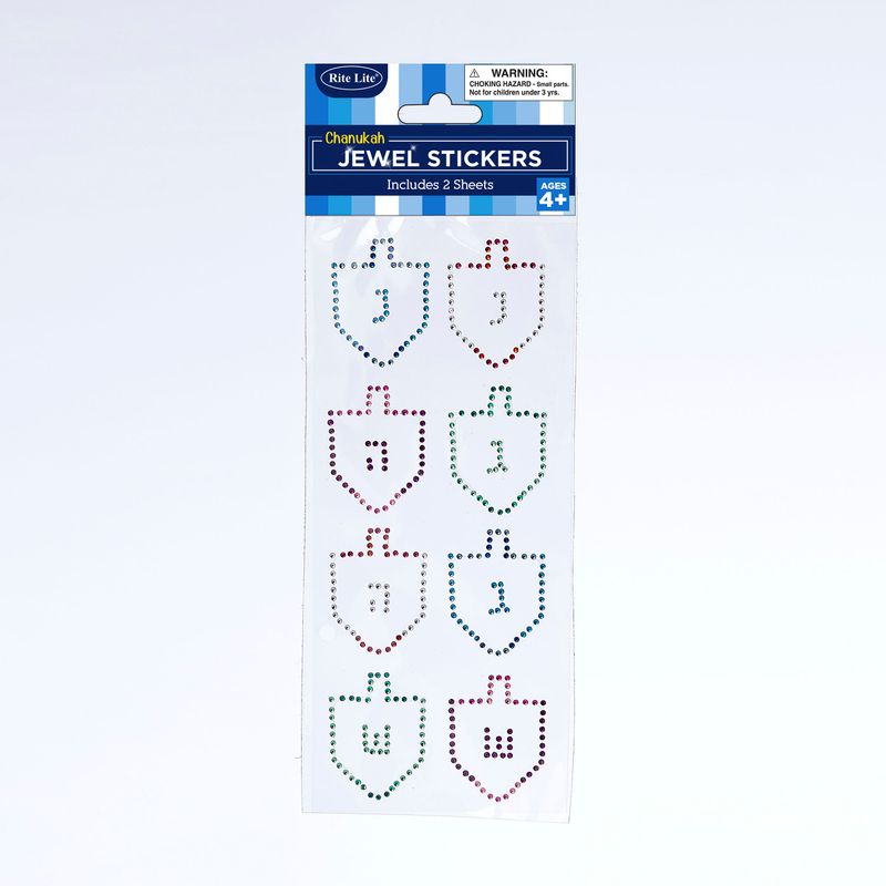 CHANUKAH "JEWEL" STICKERS, 9.5" x 3.75", 2 SHEETS/POLYBAG