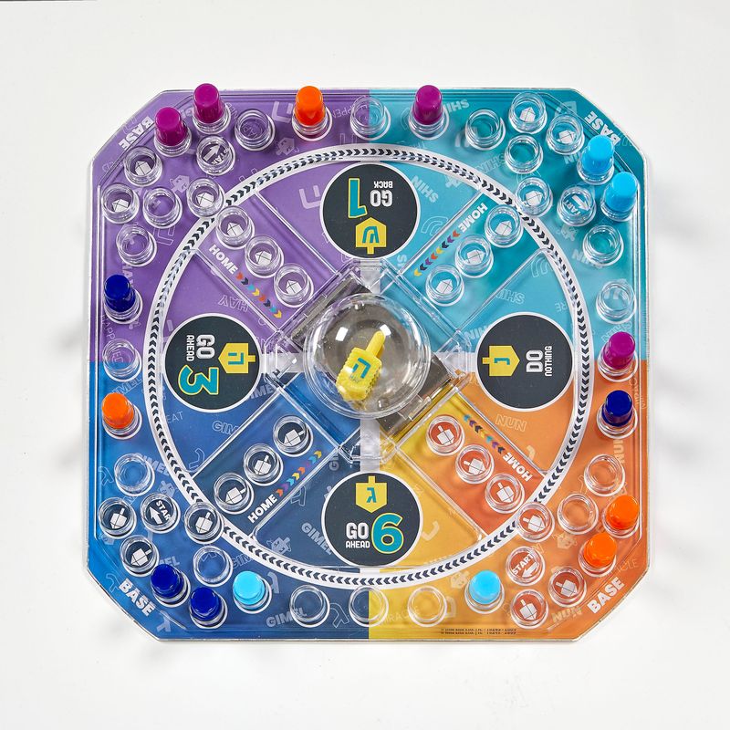 CHANUKAH GAME, "DREIDEL POP &amp; SPIN", PLASTIC, 10" X 10",COLOR BOX