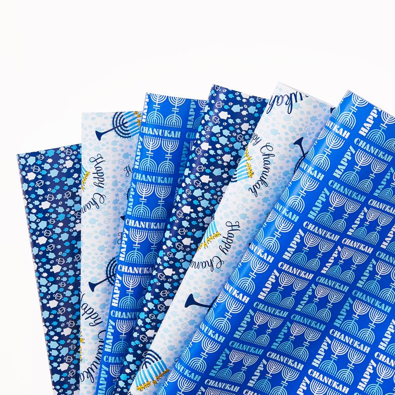 CHANUKAH GIFT WRAP, 3 ASST. STYLES, 30 SQ. FT. ROLL