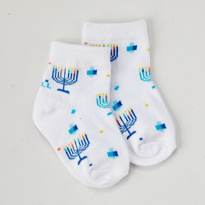 CHANUKAH SOCKS, COTTON BLEND, BABY, CARDED